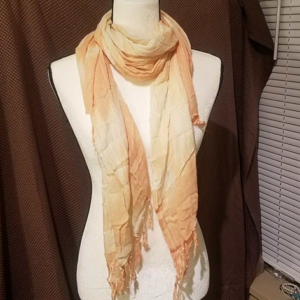 T-Box yellow & orange scarf with tassels